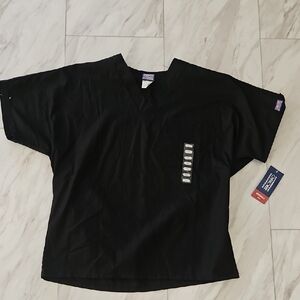 Cheroke Black V-Neck Scrub Shirt